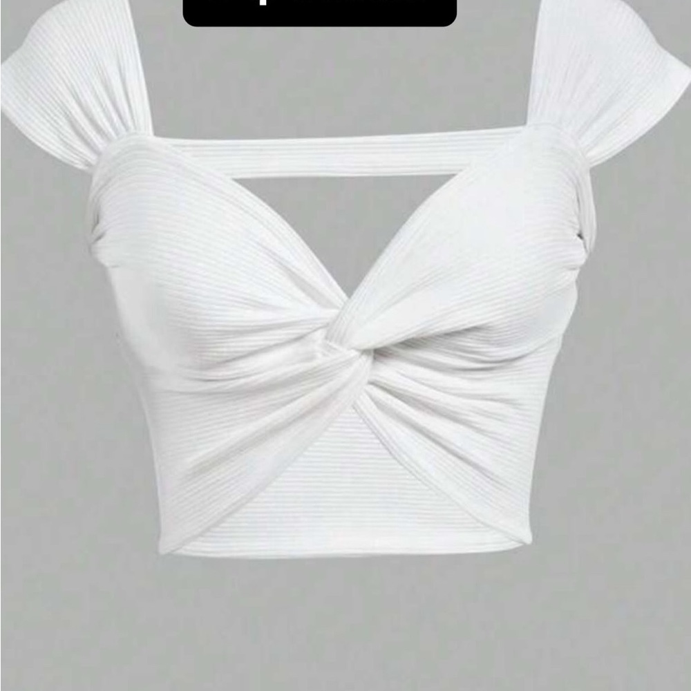 Elegant White Twist-Front Top